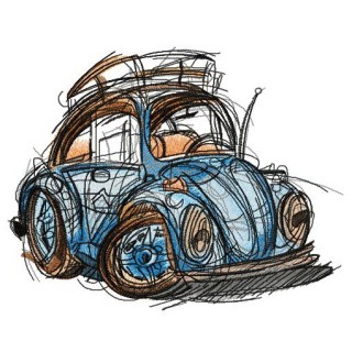 My blue small car embroidery design - Embroidery Design