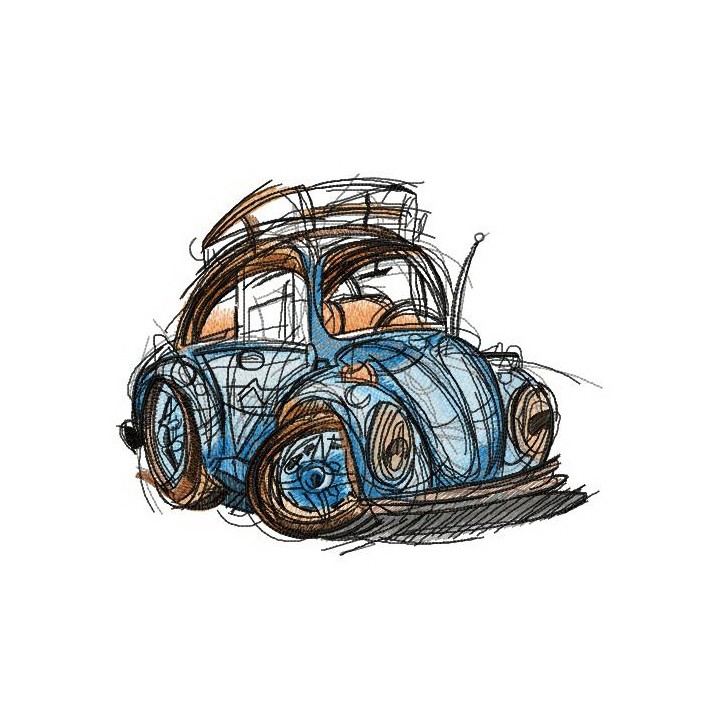 My blue small car embroidery design - Embroidery Design