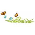 Meadow embroidery design featuring intricate insect motifs, showcasing detailed stitching patterns for creative projects.