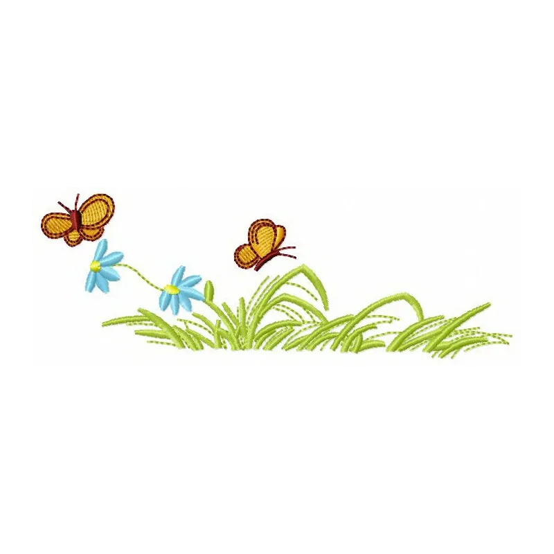Meadow embroidery design featuring intricate insect motifs, showcasing detailed stitching patterns for creative projects.