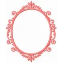 Preview of a pink frame embroidery design, showcasing intricate details in FSL and decorative stitching patterns.