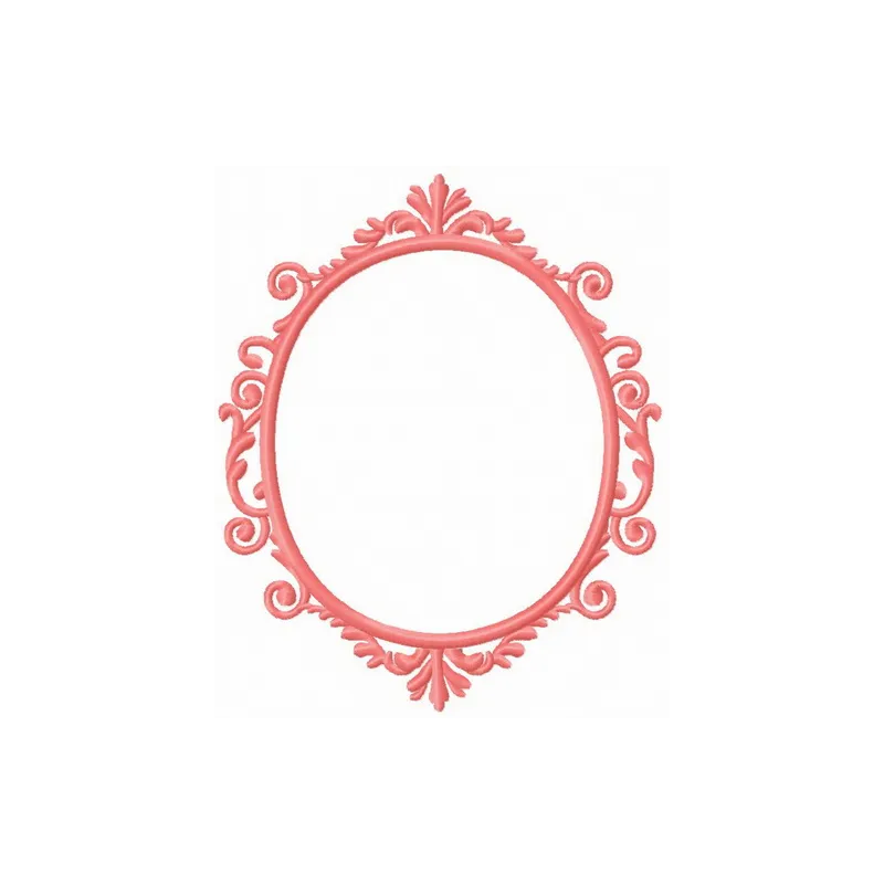 Preview of a pink frame embroidery design, showcasing intricate details in FSL and decorative stitching patterns.