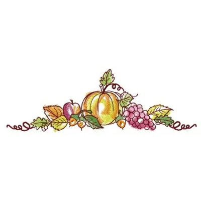 Tasty gifts embroidery design featuring autumn-themed motifs, perfect for decorating fall-inspired projects.