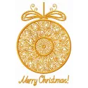 Preview of a Christmas openwork ball embroidery design, showcasing intricate stitching patterns for festive creations.