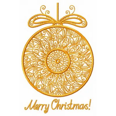 Preview of a Christmas openwork ball embroidery design, showcasing intricate stitching patterns for festive creations.