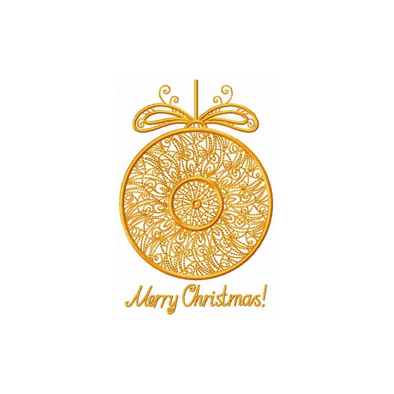 Preview of a Christmas openwork ball embroidery design, showcasing intricate stitching patterns for festive creations.