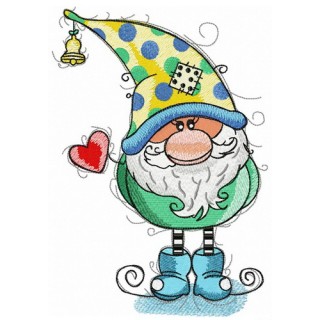 Gnomes celebrate Valentine's Day too embroidery design - Embroidery Design