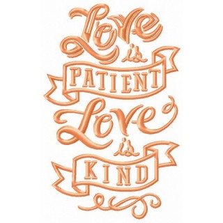Love is patient, love is kind embroidery design - Embroidery Design