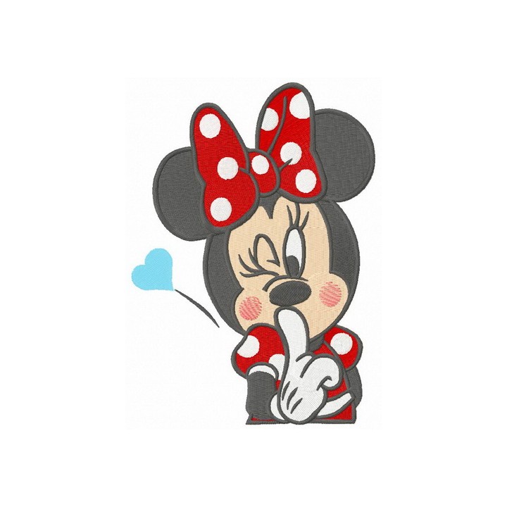 Be quite Minnie embroidery design - Embroidery Design
