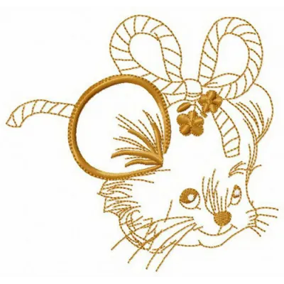 Hairstyle for mouse party embroidery design featuring adorable mice with fun hairstyles, perfect for crafting.