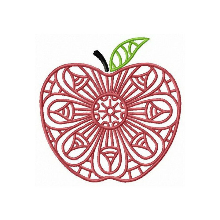 Mosaic apple embroidery design - Embroidery Design