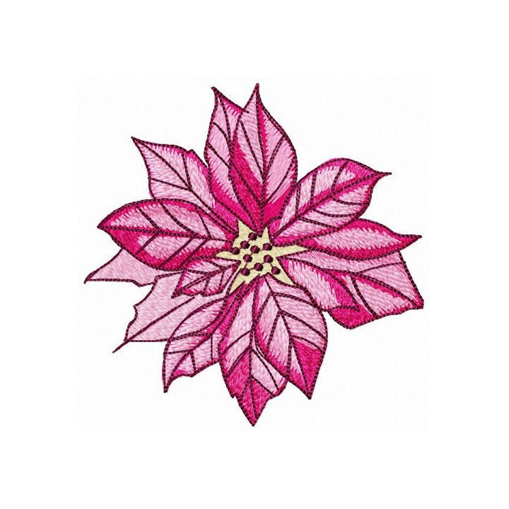 Gorgeous pink flower embroidery design - Embroidery Design