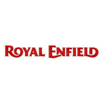 Royal Enfield wordmark logo embroidery design, showcasing intricate stitching patterns for your projects.
