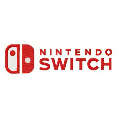 Nintendo Switch logo embroidery design showcasing a vibrant stitched motif for gaming enthusiasts.