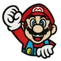 Bravo Mario embroidery design featuring the iconic character, ideal for adding a playful touch to various fabric projects.