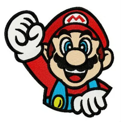 Bravo Mario embroidery design featuring the iconic character, ideal for adding a playful touch to various fabric projects.