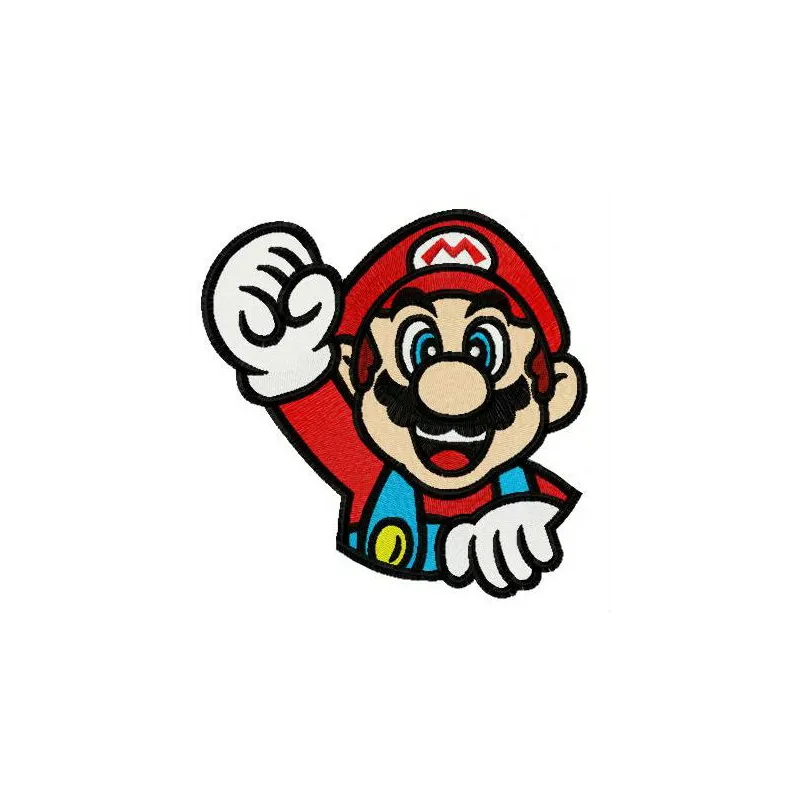 Bravo Mario embroidery design featuring the iconic character, ideal for adding a playful touch to various fabric projects.