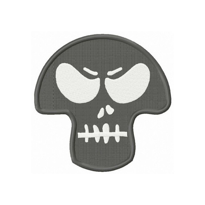 Angry skull mask embroidery design - Embroidery Design