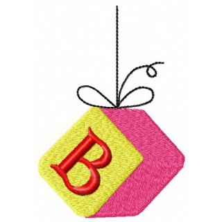 Cube with letter B embroidery design - Embroidery Design