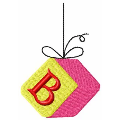 Preview of a Cube with Letter B embroidery design, ideal for creating personalized toys and gifts.