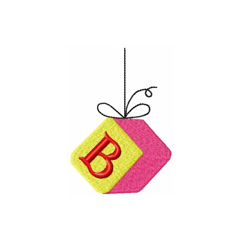 Preview of a Cube with Letter B embroidery design, ideal for creating personalized toys and gifts.