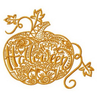 Happy Halloween pumpkin embroidery design - Embroidery Design