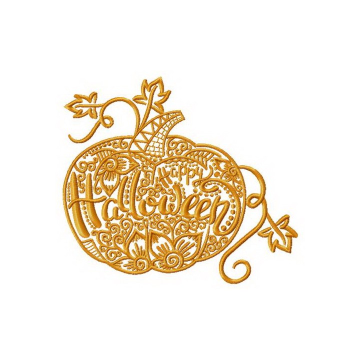 Happy Halloween pumpkin embroidery design - Embroidery Design