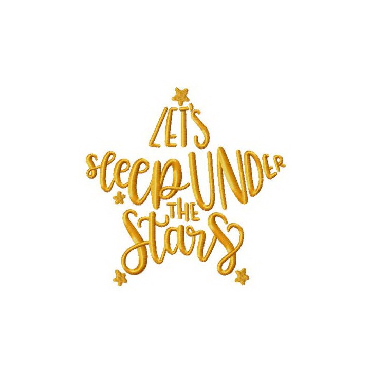 Let's sleep under the stars embroidery design - Embroidery Design