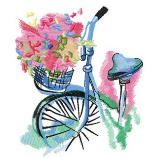 Dreaming about summer bike trip embroidery design - Embroidery Design