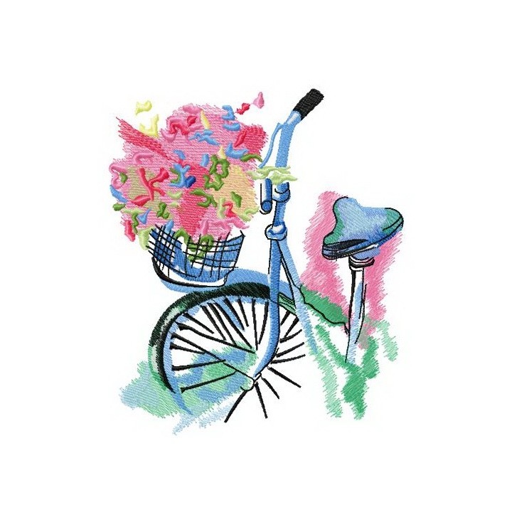 Dreaming about summer bike trip embroidery design - Embroidery Design