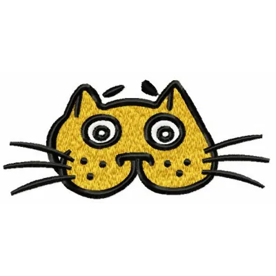 Preview of a cat mask embroidery design featuring intricate details, perfect for stitching on various fabric items.