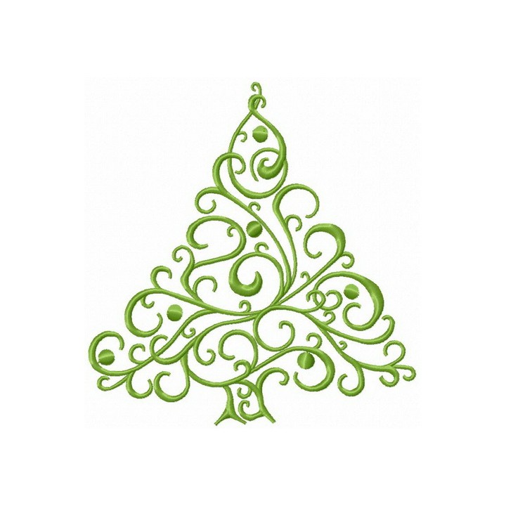 Openwork fir tree embroidery design - Embroidery Design