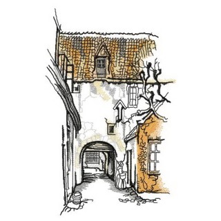 Austrian courtyard embroidery design - Embroidery Design