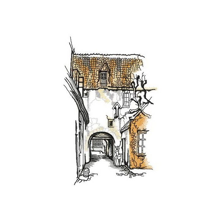 Austrian courtyard embroidery design - Embroidery Design