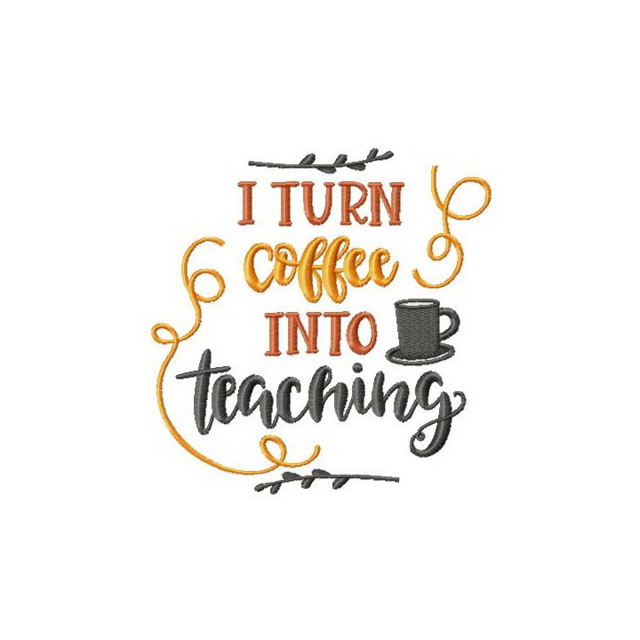 I turn coffee into teaching embroidery design - Embroidery Design