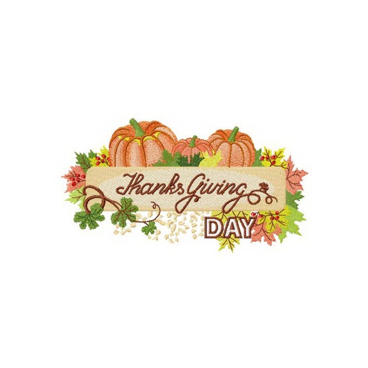 Thanksgiving Day decoration embroidery design - Embroidery Design