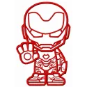 Stubborn Iron Man embroidery design showcasing a bold character motif for creative stitching projects.
