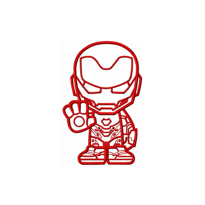 Stubborn Iron Man embroidery design showcasing a bold character motif for creative stitching projects.
