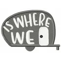 Preview of the 'Is Where We Embroidery Design' featuring a creative pattern inspired by travel and countries.