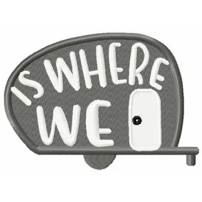 Preview of the 'Is Where We Embroidery Design' featuring a creative pattern inspired by travel and countries.