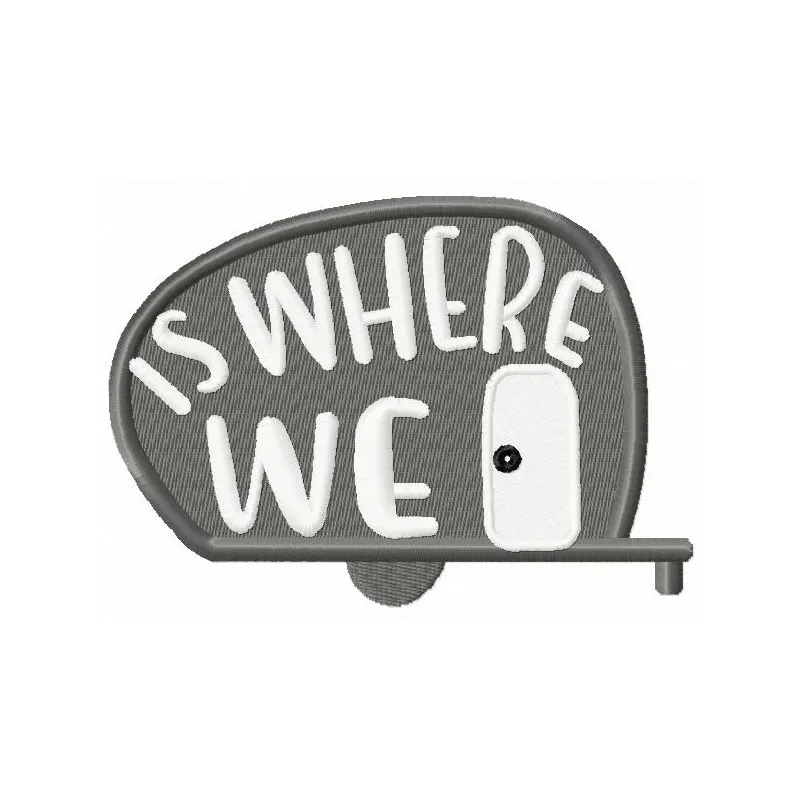 Preview of the 'Is Where We Embroidery Design' featuring a creative pattern inspired by travel and countries.
