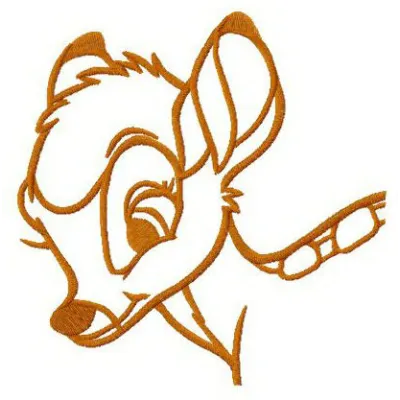 Trustful Bambi embroidery design featuring a charming deer motif, ideal for stitching on baby onesies or pillows.