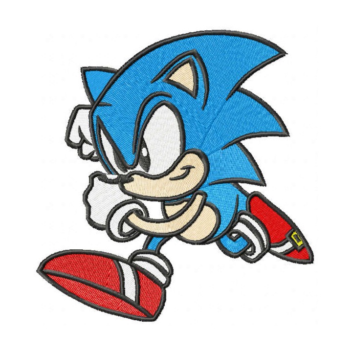 Running Sonic the Hedgehog embroidery design - Embroidery Design