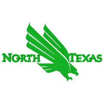 North Texas Mean Green logo embroidery design preview showcasing detailed stitching pattern for creative projects.