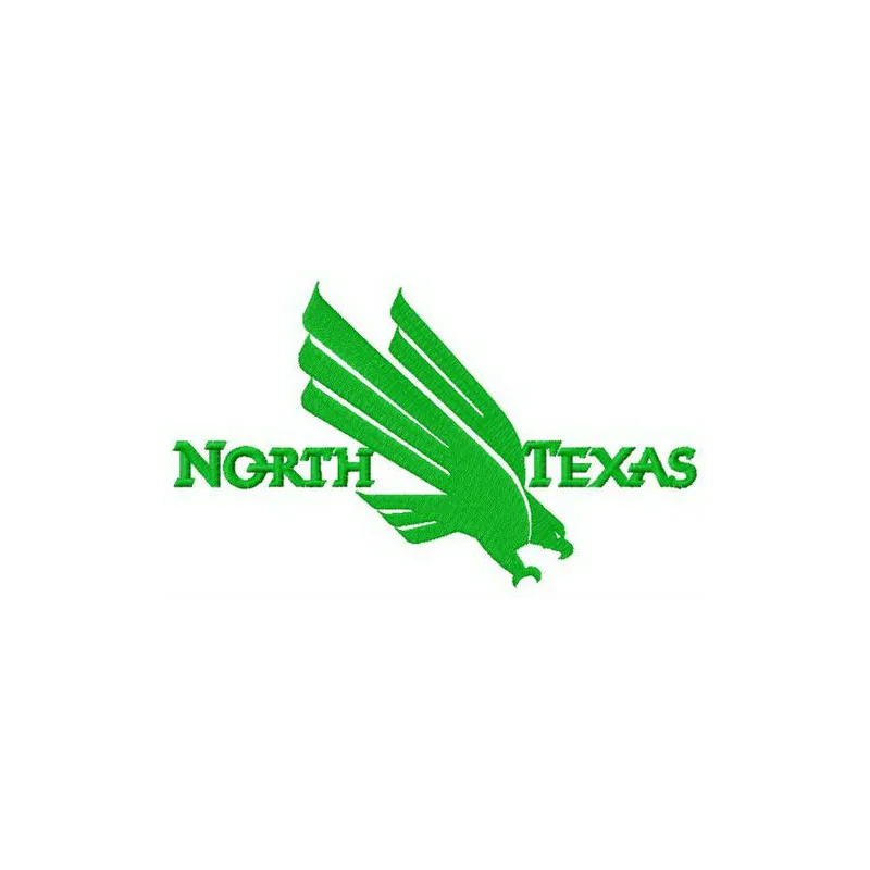 North Texas Mean Green logo embroidery design preview showcasing detailed stitching pattern for creative projects.