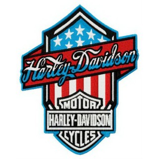 Harley-Davidson retro style logo embroidery design - Embroidery Design