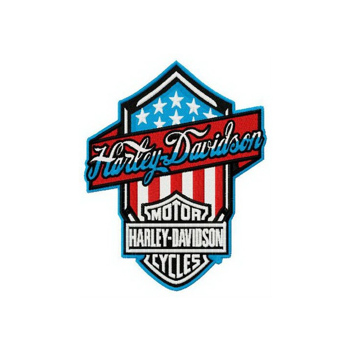 Harley-Davidson retro style logo embroidery design - Embroidery Design