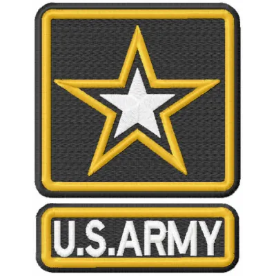 U.S. Army embroidery design showcasing detailed stitching patterns, ideal for caps, t-shirts, and jackets.
