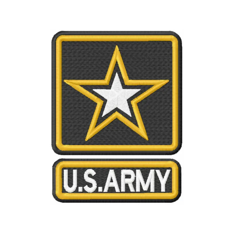 U.S. Army embroidery design showcasing detailed stitching patterns, ideal for caps, t-shirts, and jackets.