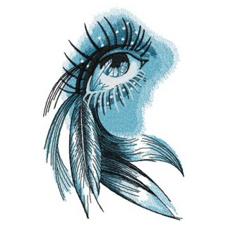 Eye of Indian girl embroidery design - Embroidery Design